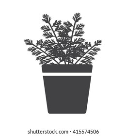 Flower pot icon Vector Illustration on the white background.