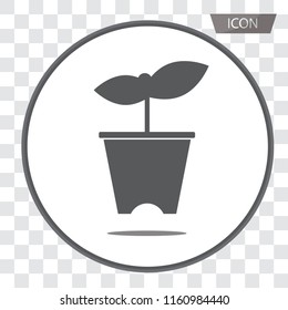 Flower in pot icon vector isolated on white background.
