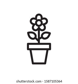 flower pot icon vector symbol template