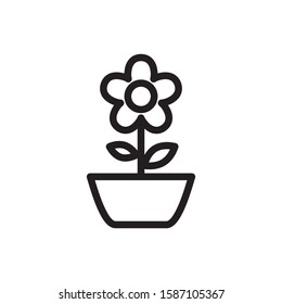 flower pot icon vector symbol template