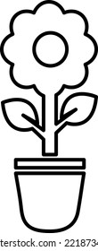 flower pot icon vector symbol template on white background..eps