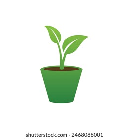 Flower in Pot Icon Vector Template Illustration Design