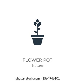 Flower pot icon vector. Trendy flat flower pot icon from nature collection isolated on white background. Vector illustration can be used for web and mobile graphic design, logo, eps10