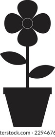 Flower in pot icon vector in trendy style