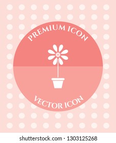 Flower Pot Icon for Web. Application, Software & Graphic Design.