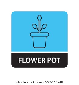 Flower pot icon for web and mobile