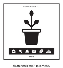 Flower pot icon for web and mobile