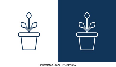 Flower pot icon for web and mobile