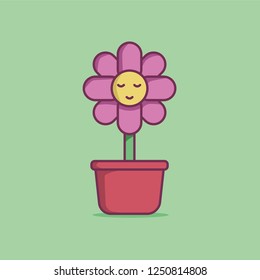Flower in a pot illustration