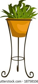 Flower pot, illustration, vector on white background