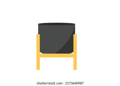 ilustración de maceta de flor vector sobre fondo blanco