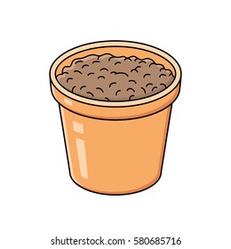 Flower pot isolated.