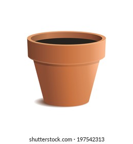 Flower Pot Isolated on White Background. Vector illustration