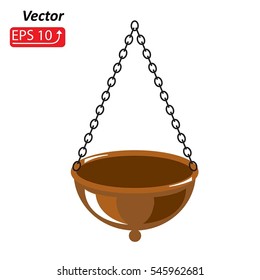 flower pot isolated on white background vector illustration