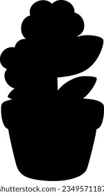 flower pot isolated vector silhouette icon