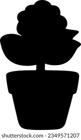 flower pot isolated vector silhouette icon