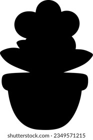 flower pot isolated vector silhouette icon
