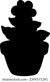 flower pot isolated vector silhouette icon