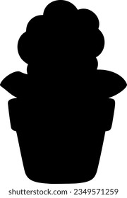 flower pot isolated vector silhouette icon