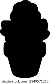 flower pot isolated vector silhouette icon