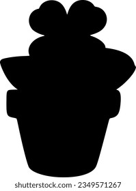 flower pot isolated vector silhouette icon