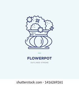 Flower in a pot line icon
