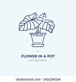 Flower in a pot line icon