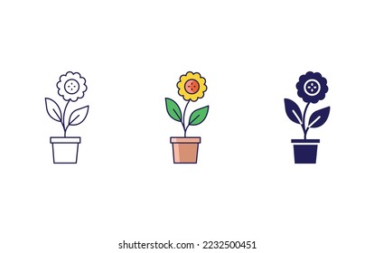 Icono de línea de la barra de flor aislado en fondo blanco, ilustración del vector