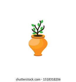 Flower in Pot Logo and Icon Design Vector