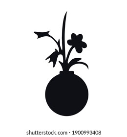 flower in a pot logo icon sign