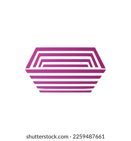 flower pot logo striped rectangular flower pot