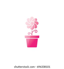  Flower pot logo vector