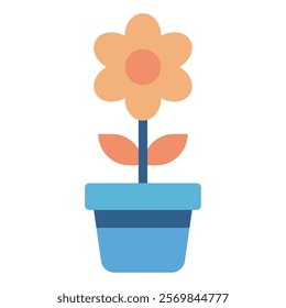 Flower Pot nature spring icon illustration