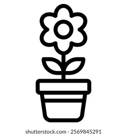 Flower Pot nature spring icon illustration