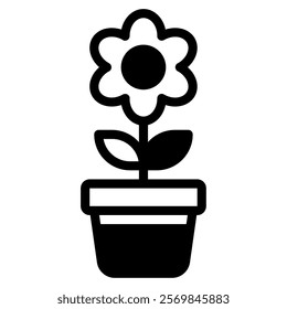 Flower Pot nature spring icon illustration