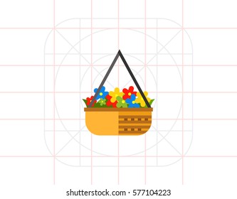 Flower Pot with Pansies Icon
