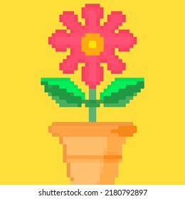 Flower Pot Pixel Art Creating Your Stock Vector (Royalty Free ...