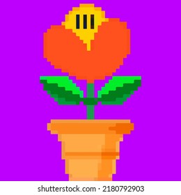 Flower in a pot, pixel art and creating your own garden