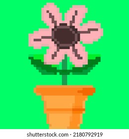 Flower in a pot, pixel art and creating your own garden