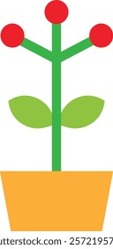 Flower Pot Plant Icon Vector Flat Illustration