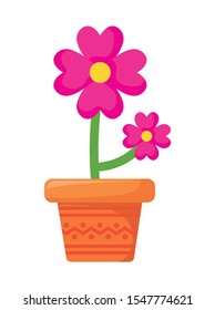 flower in pot plant isolated icon vector illustration design