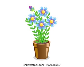 Flower in a pot with plant vector