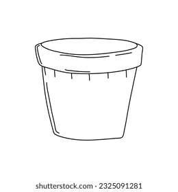 Flower pot, Planter. Hand drawn vector illustration