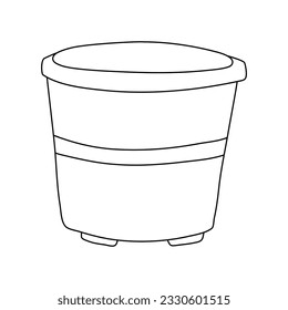 Flower pot, Planter. Hand drawn vector illustration