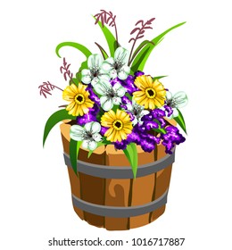 Viola Flower Pot Watercolor Vector Illustration Stock Vector (Royalty ...