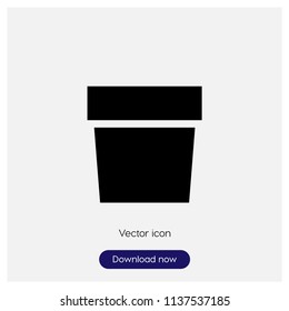 Flower pot sign icon in trendy flat style isolated on grey background, modern symbol vector illustration for web