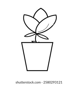 flower pot silhouette icon design template