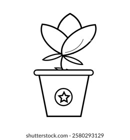 flower pot silhouette icon design template