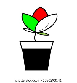 flower pot silhouette icon design template