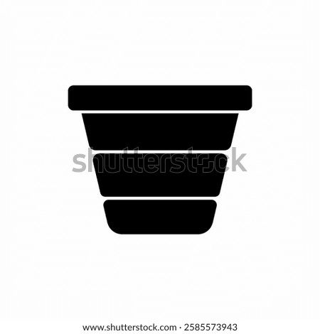 Flower Pot Silhouette Icon Design Illustration